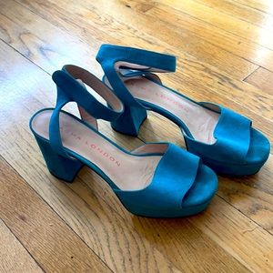 Blue platform heels. Size 11.